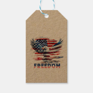 Flag and eagle of the United States.Freedom. Gift Tags
