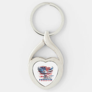 Flag and eagle of the United States.Freedom. Key Ring