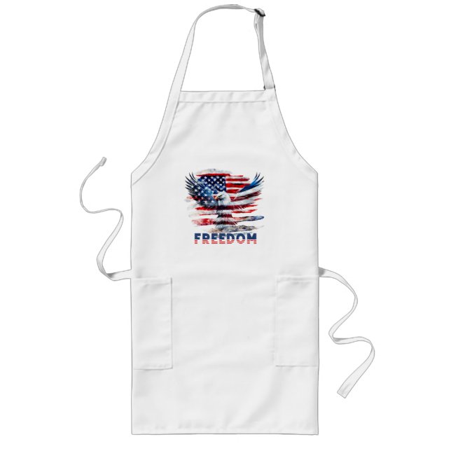Flag and eagle of the United States.Freedom. Long Apron (Front)