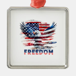 Flag and eagle of the United States.Freedom. Metal Ornament