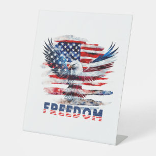 Flag and eagle of the United States.Freedom. Pedestal Sign