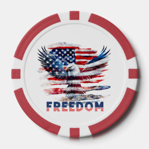 Flag and eagle of the United States.Freedom. Poker Chips