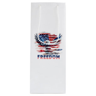 Flag and eagle of the United States.Freedom. Wine Gift Bag