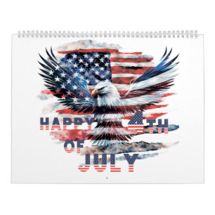Flag and eagle of the United States. Independence  Calendar