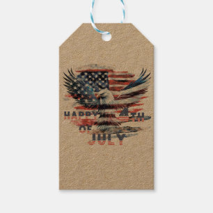 Flag and eagle of the United States. Independence Gift Tags