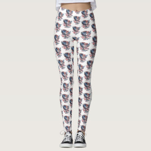Flag and eagle of the United States. Independence  Leggings