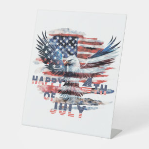 Flag and eagle of the United States. Independence Pedestal Sign