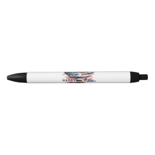 Flag and eagle of the United States. July 4th. Ind Black Ink Pen
