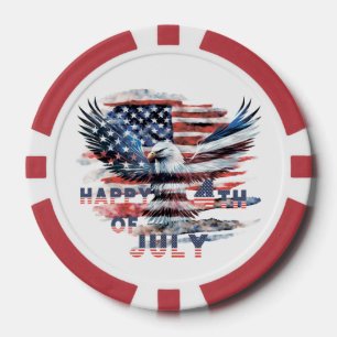 Flag and eagle of the United States. July 4th. Ind Poker Chips