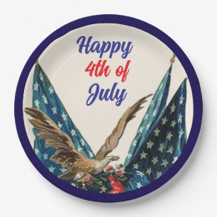 Flag and Eagle Patriotic 4th of July Cookout Party Paper Plate