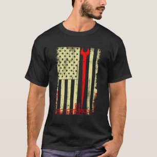 Flag And Ironworker Tools Funny Ironworkers T-Shirt