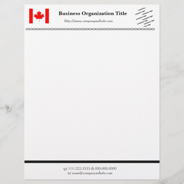 Flag and logo  international business customized letterhead (Front)