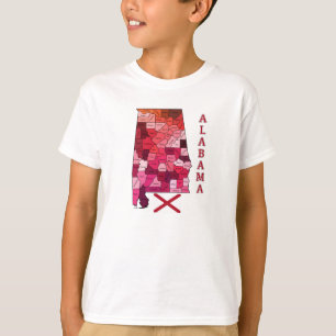 Flag and Map of Alabama T-Shirt