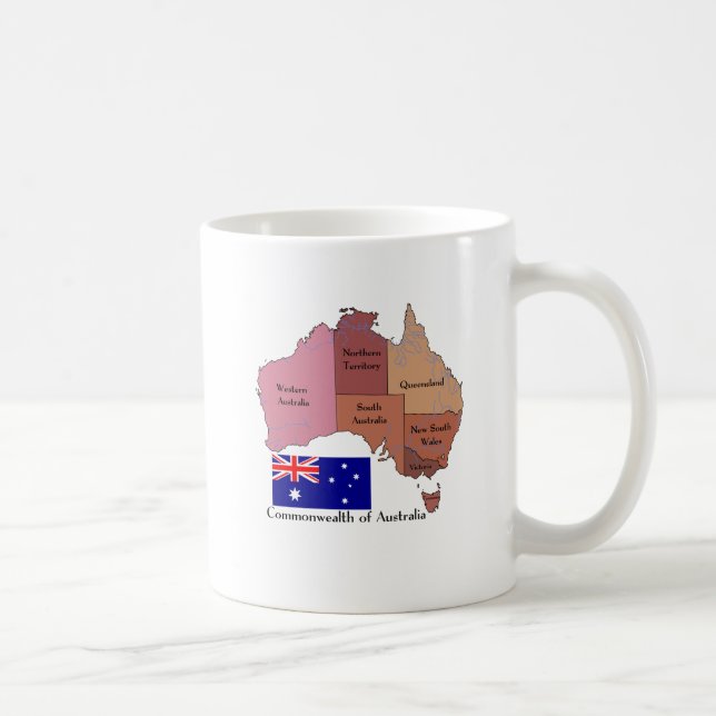 Flag and Map of Australia Coffee Mug (Right)