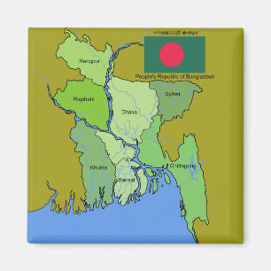 Flag and Map of Bangladesh Magnet