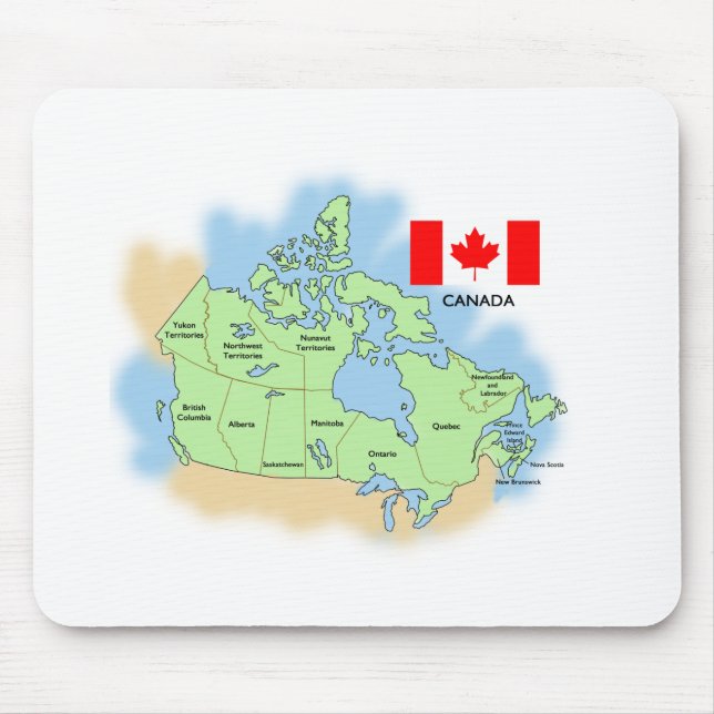 Flag and Map of Canada Mouse Pad (Front)