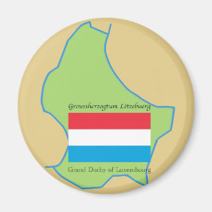 Flag and Map of Luxembourg Magnet