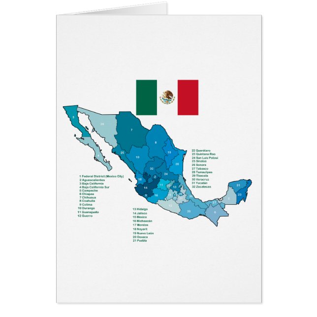 Flag and Map of Mexico (Front)