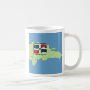 Flag and Map of the Dominican Republic Coffee Mug