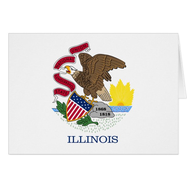 Flag and Seal of Illinois (Front Horizontal)
