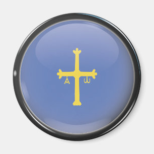 Flag and shield of Asturias Magnet