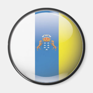 Flag and shield of Canary Islands Magnet