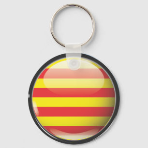 Flag and shield of Catalonia Key Ring