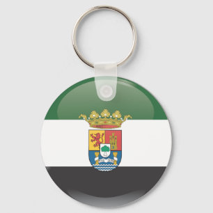 Flag and shield of Extremadura Key Ring