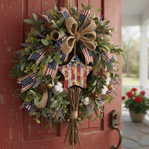 Flag and sunflowers ceramic ornament