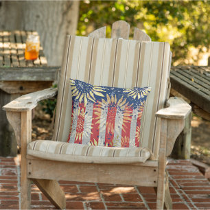 Flag and sunflowers cushion