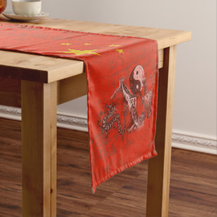 Flag and Symbols of China ID158 Short Table Runner