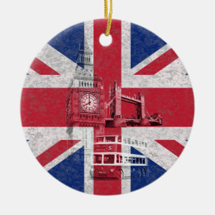 Flag and Symbols of Great Britain ID154 Ceramic Ornament