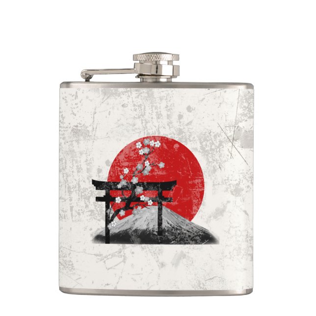 Flag and Symbols of Japan ID153 Hip Flask (Front)
