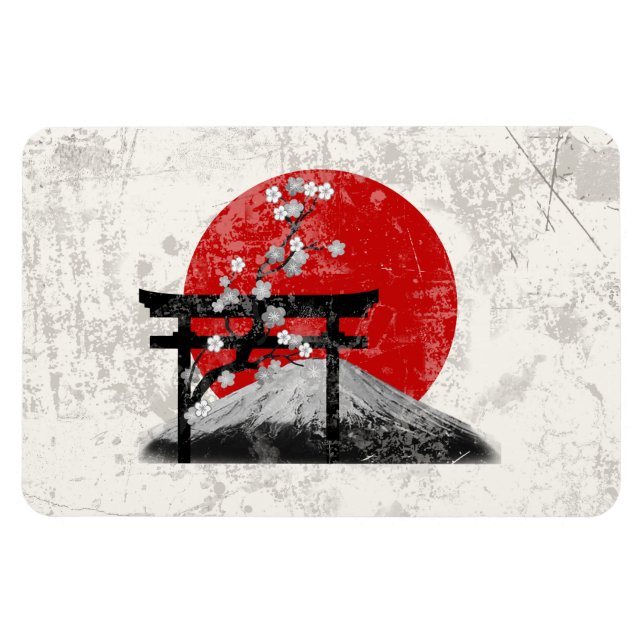 Flag and Symbols of Japan ID153 Magnet (Horizontal)