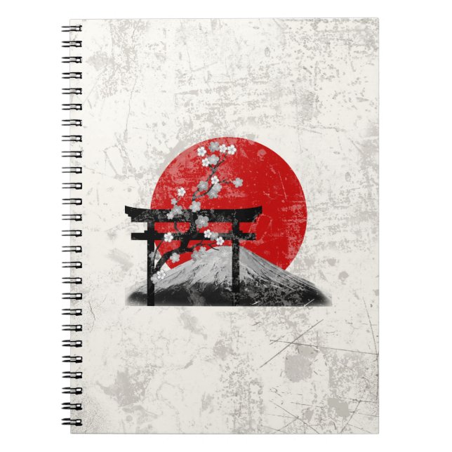 Flag and Symbols of Japan ID153 Notebook (Front)