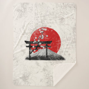 Flag and Symbols of Japan ID153 Sherpa Blanket