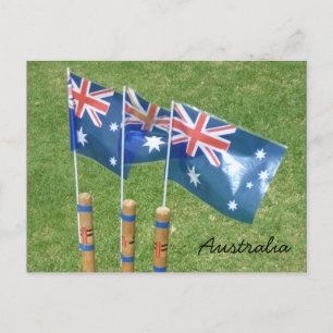 flag aussie stumps postcard
