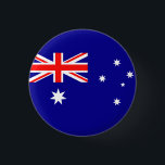 Flag Australia 3 Cm Round Badge<br><div class="desc">Flag of Australia: The flag of the United Kingdom "the Union Jack" is located in the upper left corner,  below is the Star of the Federation. The other stars represent the constellation of the Southern Cross.</div>