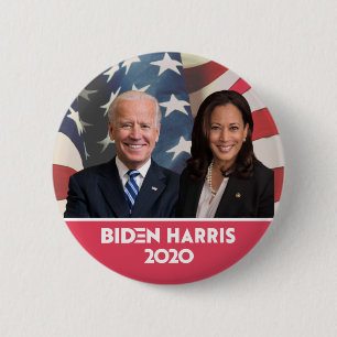 Flag Background Joe Biden Kamala Harris 2020 6 Cm Round Badge