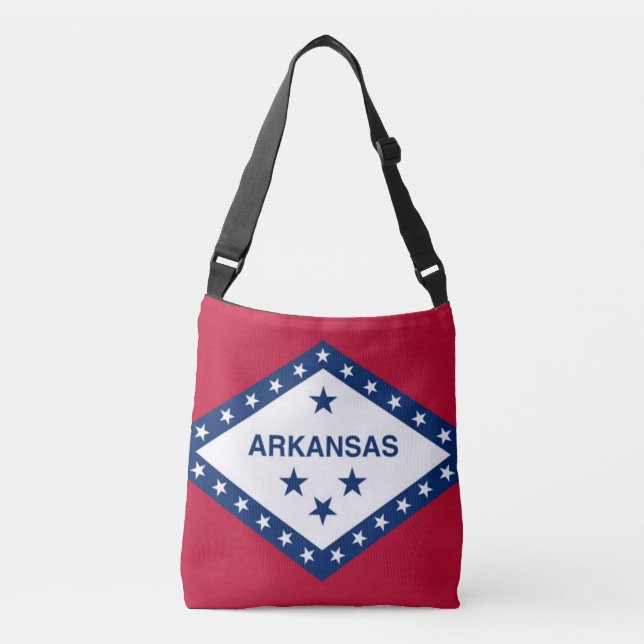 Flag Bag, Arkansas Crossbody Bag (Front)