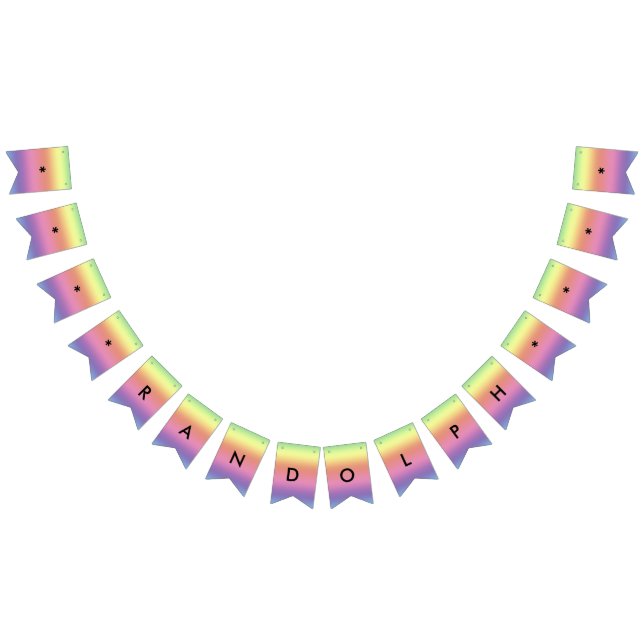 Flag Banner - Rainbow Colours with Name (All)