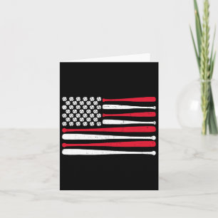 Flag Baseball Usa Vintage Baseball Sport Fan  Card