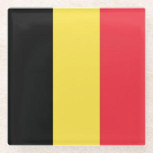 Flag Belgium Tricolor Glass Coaster