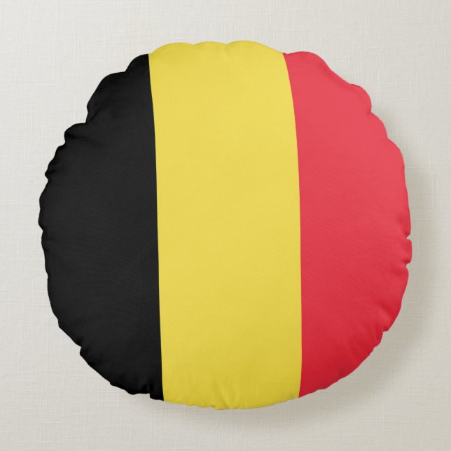 Flag Belgium Tricolor Round Cushion (Front)