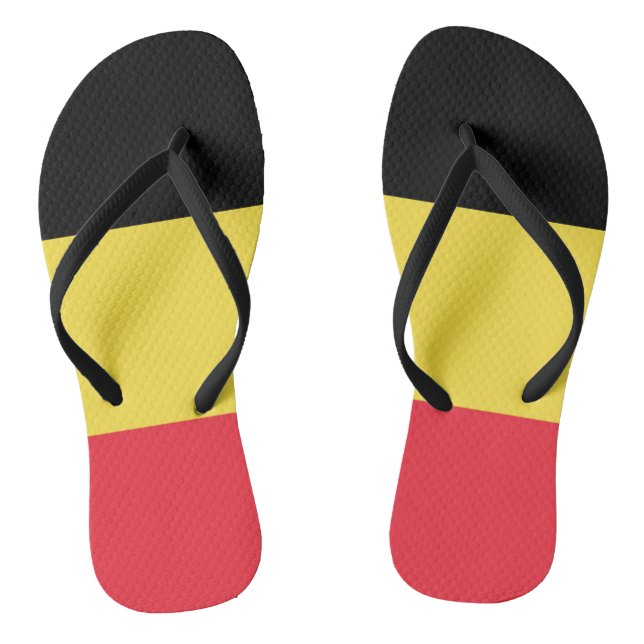 Flag Belgium Tricolor Thongs (Footbed)
