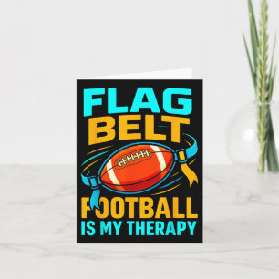 Flag Belt Football Therapy Design Funny Sports Ent Card