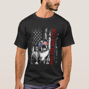 Flag Best English Bulldog Dad Ever 4th Of July T-Shirt