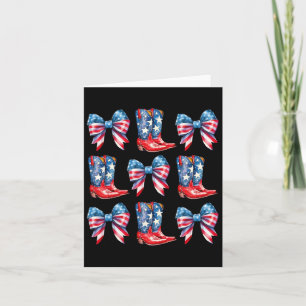 Flag Boots And Bows 4th Of July Cowgirl Western 1  Card