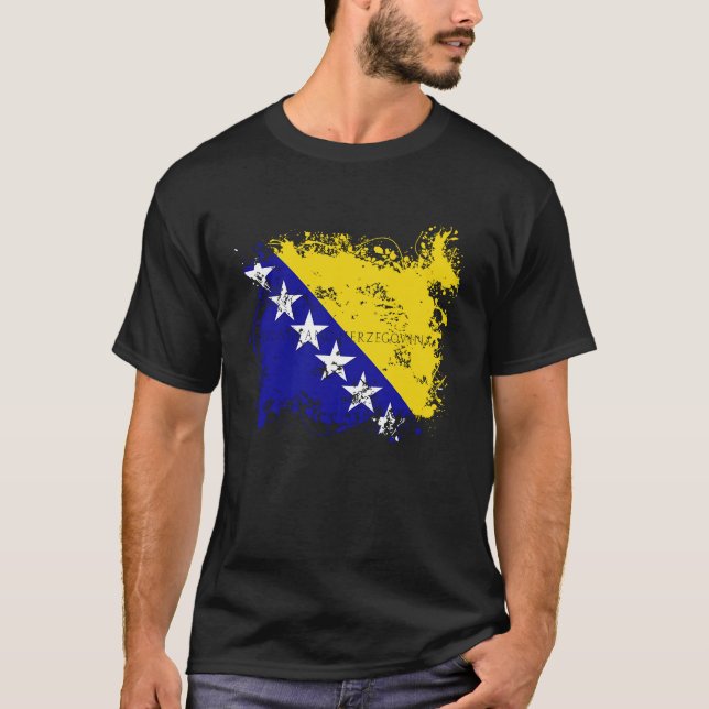Flag Bosnia Herzegowina Nationality State Origin T T-Shirt (Front)