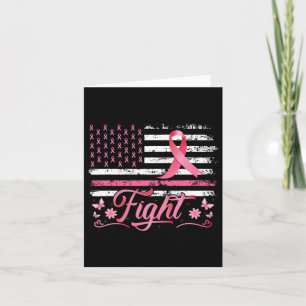 Flag Breast Cancer Awareness Pink Ribbon Fight Card